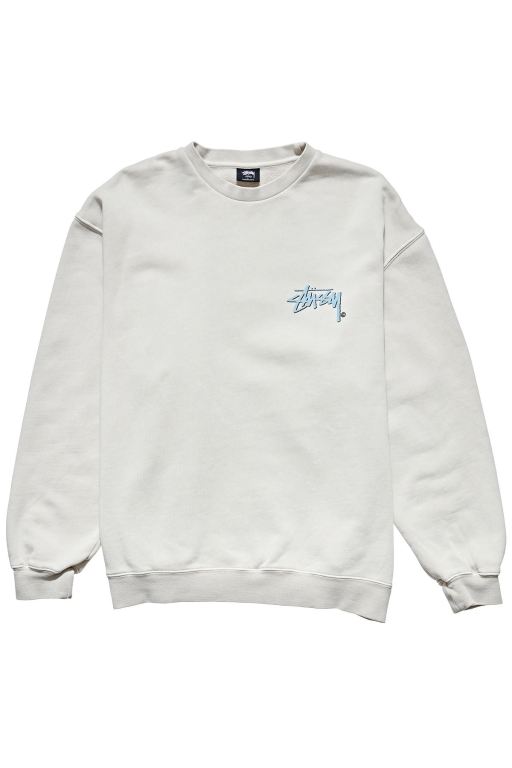 Stussy Mens Stock Shadow Crew Sweaters White - JDRLP0652